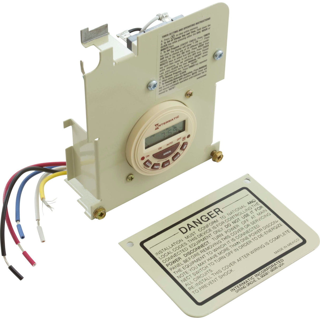 7 Day Single Circuit Pool Control Mechanism (30A, 3Hp, Dual : P7103ME