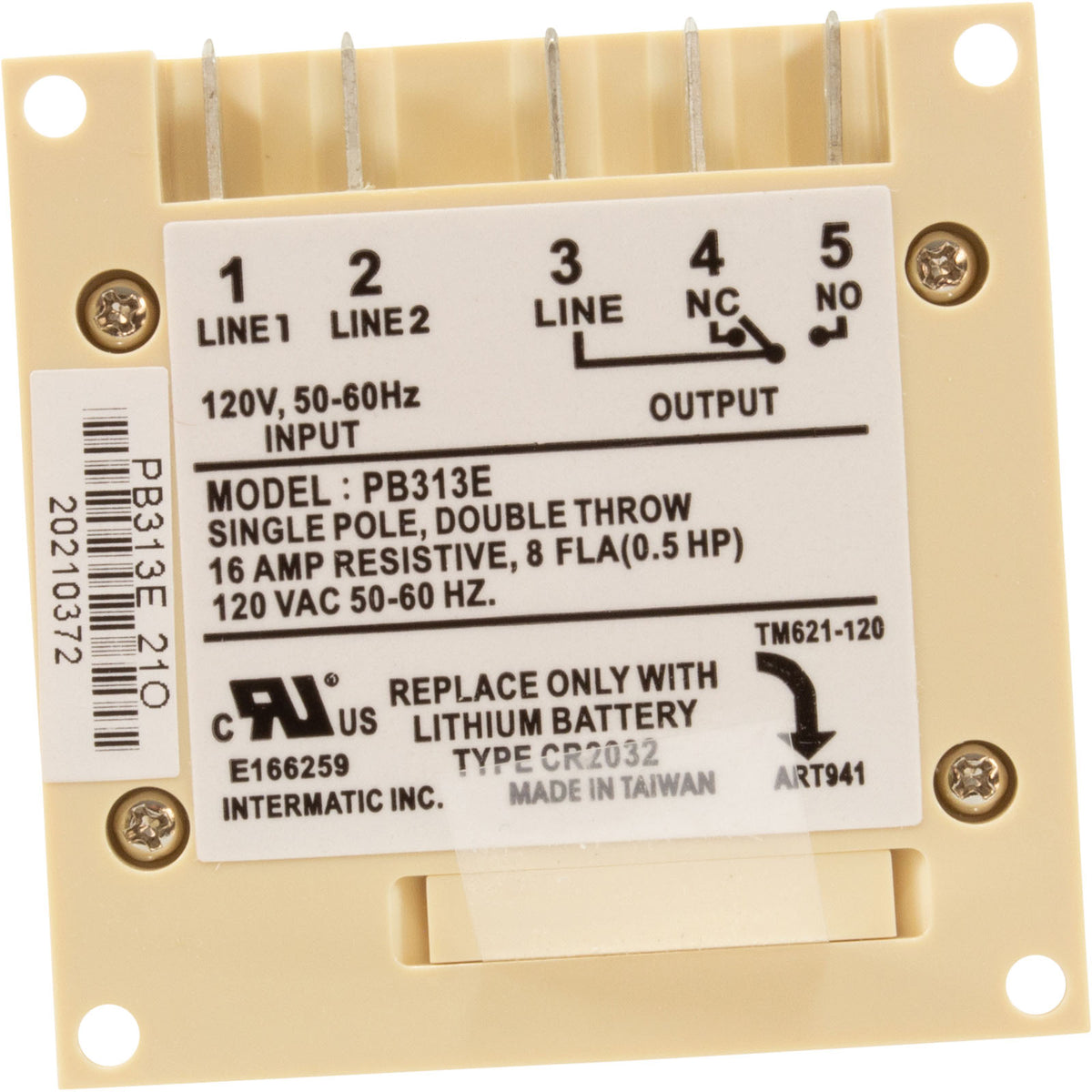Timer, 24-Hour, Spdt 16A 120V, Electronic : PB313E