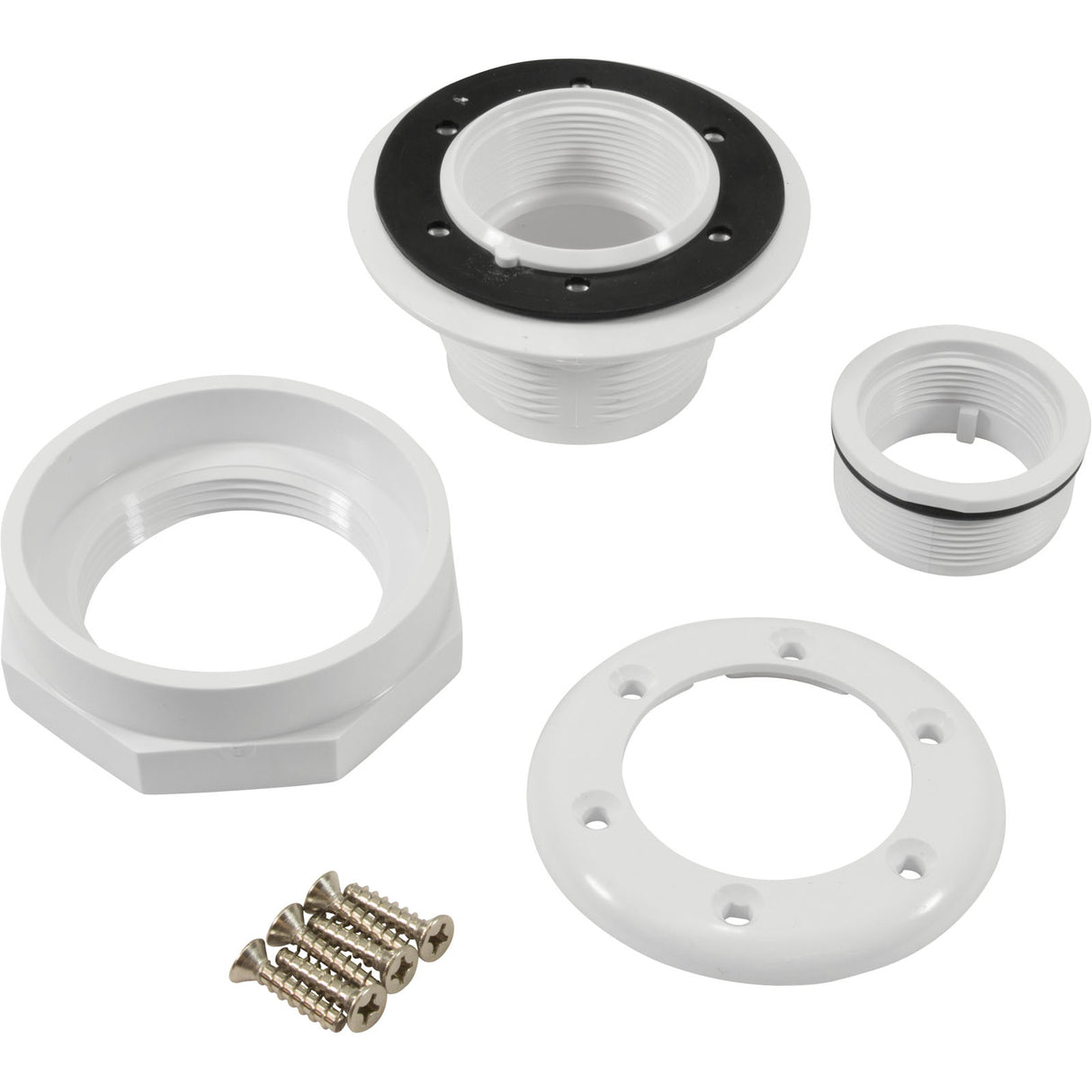 Inlet Fitting, 2"s, PVC, For Vinyl, w/ Face Plate : SP1408S2