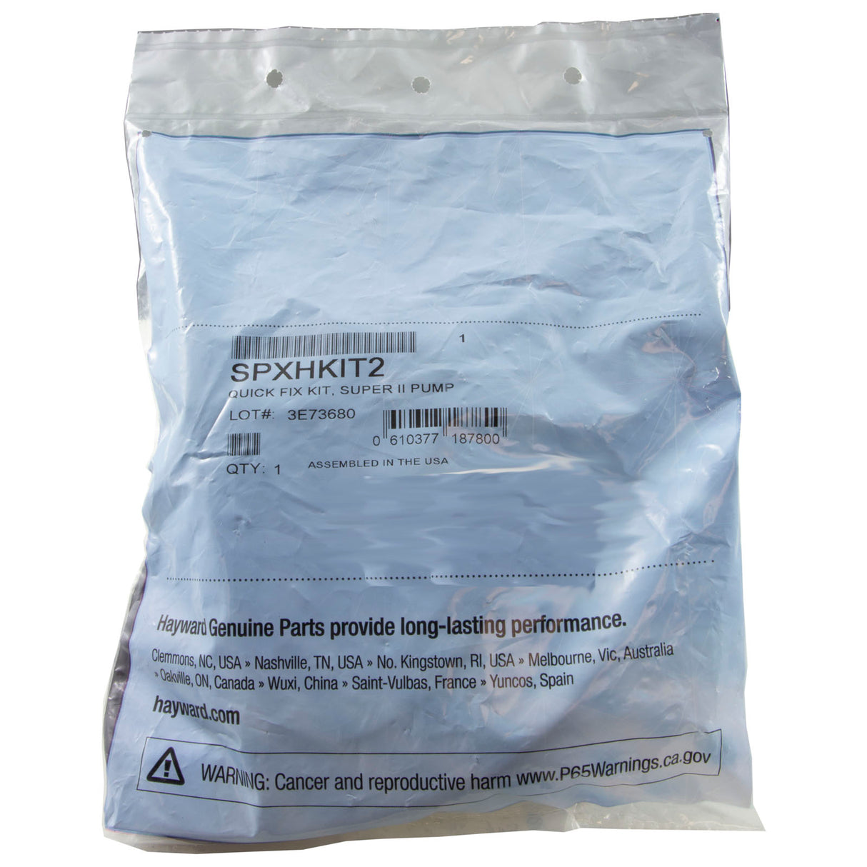 Quick Fix Kit, Super II Pump : SPXHKIT2 - Hayward - 0610377187800 - PartsForSpas.com