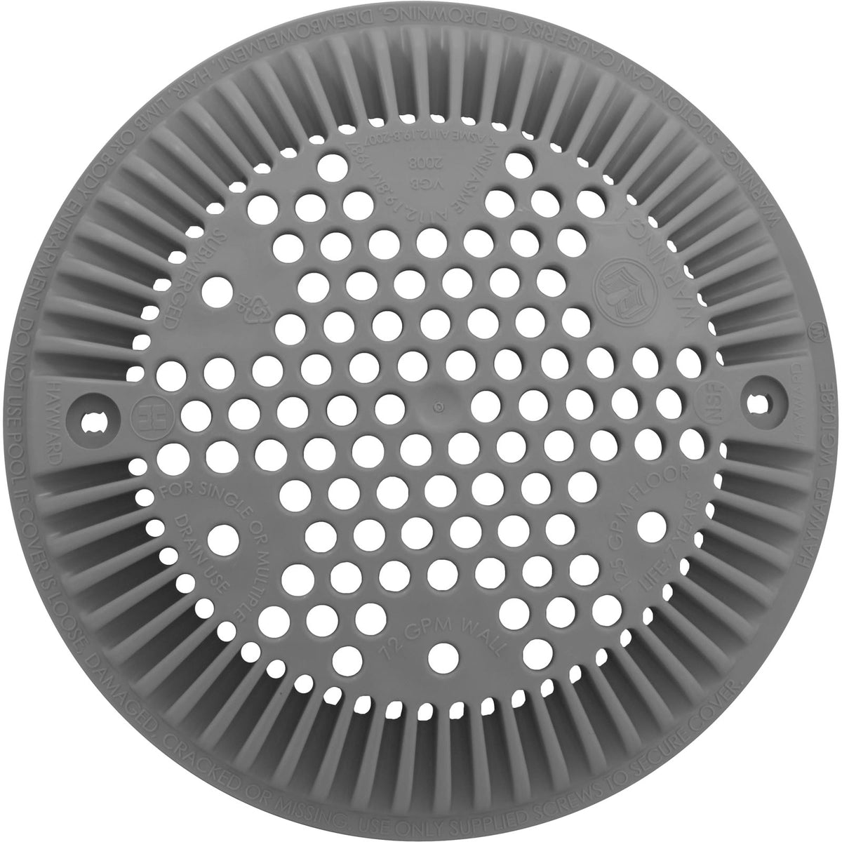 Cover-Suction Outlet-Dark Gray : WGX1048EDGR - Hayward - 0610377143561 - PartsForSpas.com