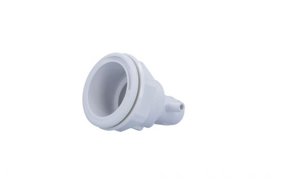 Body Assembly, Jet, Waterway Poly Storm, 3/4"S Water x 3/8"SB Air, 2-5/8" Hole Size w/ Gasket & Nut : 212-0410
