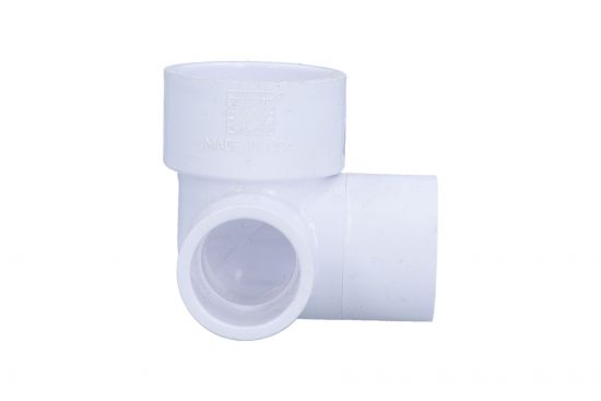 Fitting, PVC, Ell, 90°, Special, 3-Way, Street,1-1/2"S x 1-1/2"Spg x 1"S : 411-4050