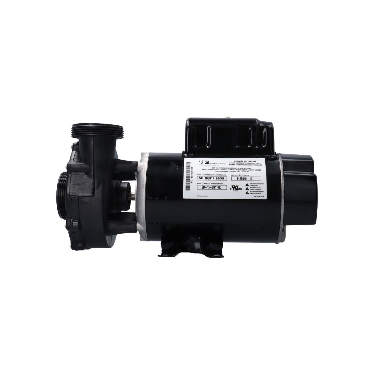 Pump, Waterway Hi-Flo, 1.5HP, 115V, 16.4/4.4A, 2-Speed, 2"MBT, SD, 48-Frame : 300-5010SD