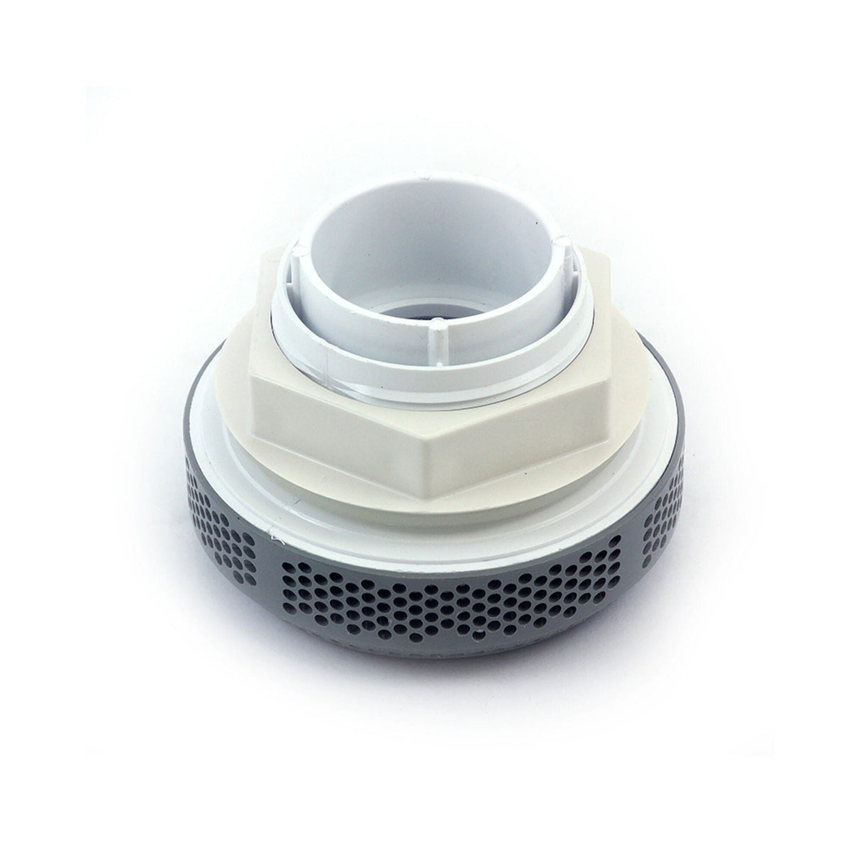 Suction Assembly, Waterway, VGB, Super Hi-Flo, 5"Dia Cover, 2" Straight Nut, Gray : 640-3787V