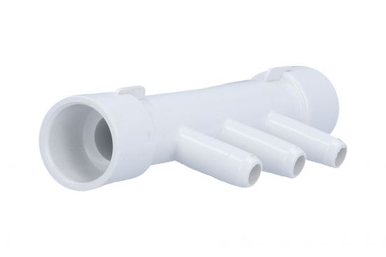 Manifold, PVC, Waterway, 1/2"S x 1/2"S x 3 3/8"B Ports : 672-0550