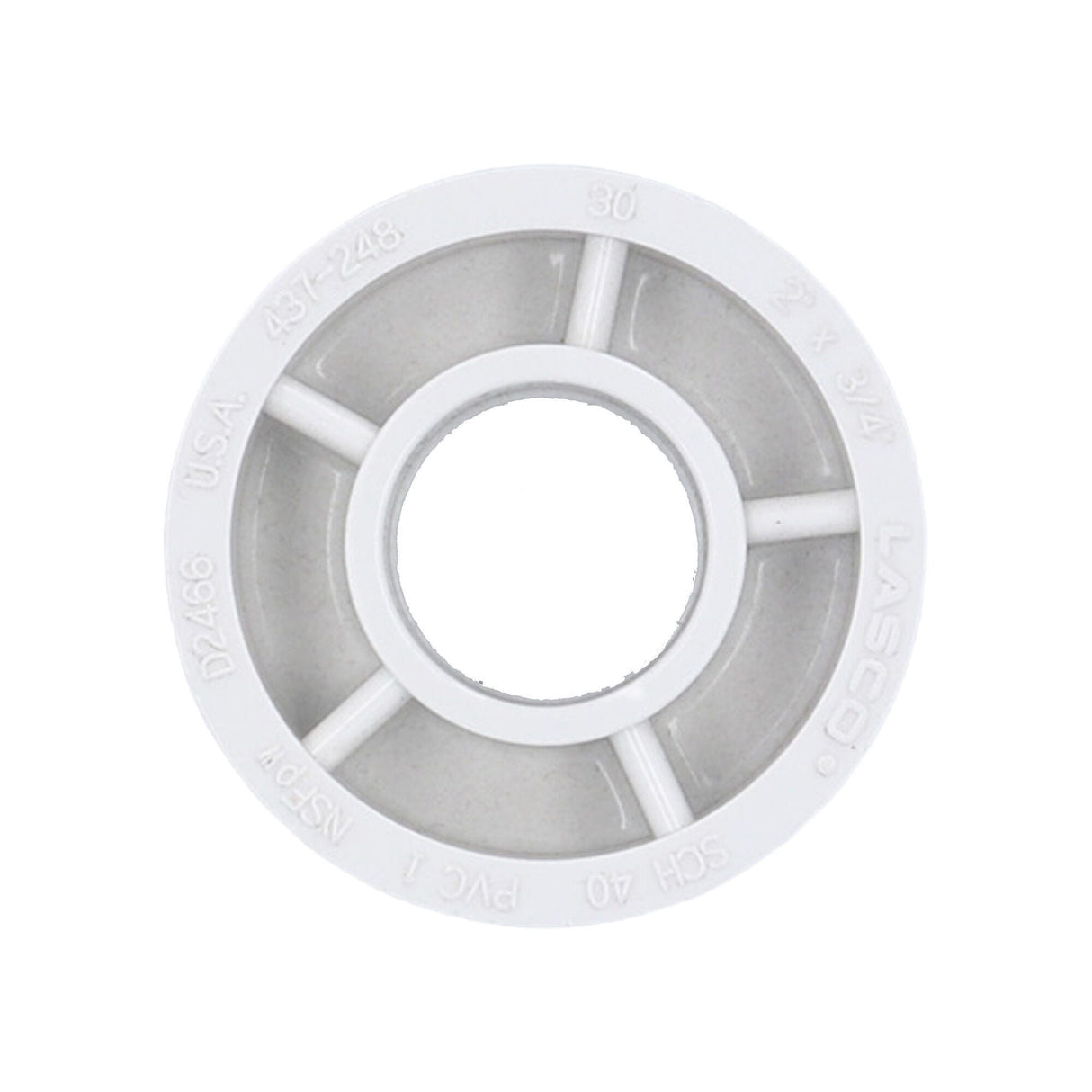 Fitting, PVC, Reducer Bushing, 2"Spg x 3/4"S : 437-248