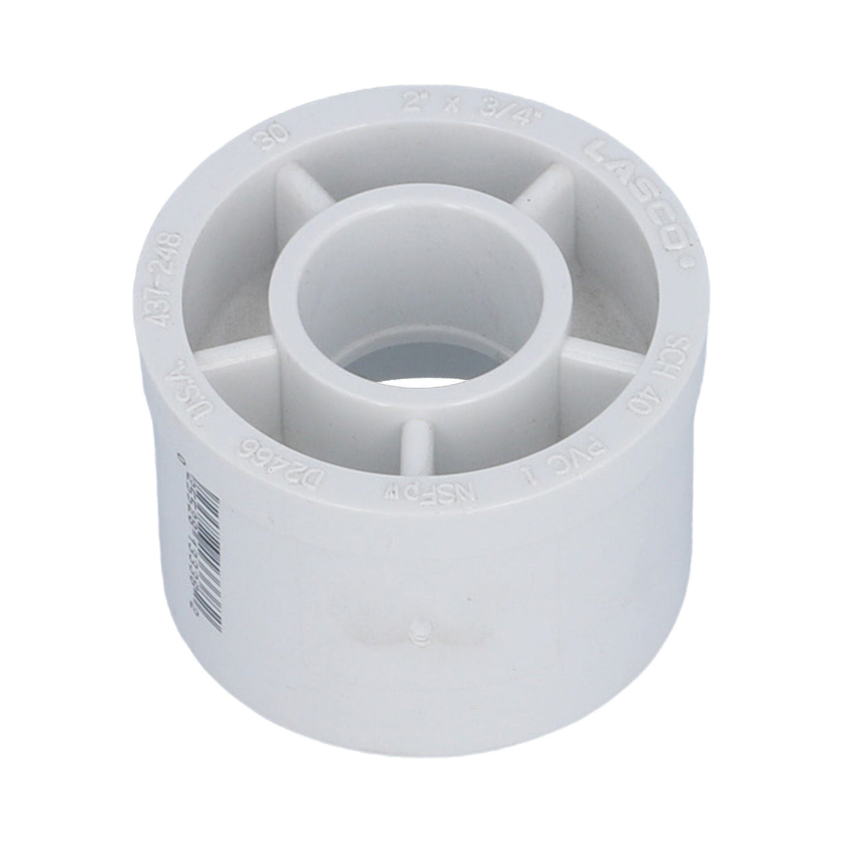 Fitting, PVC, Reducer Bushing, 2"Spg x 3/4"S : 437-248
