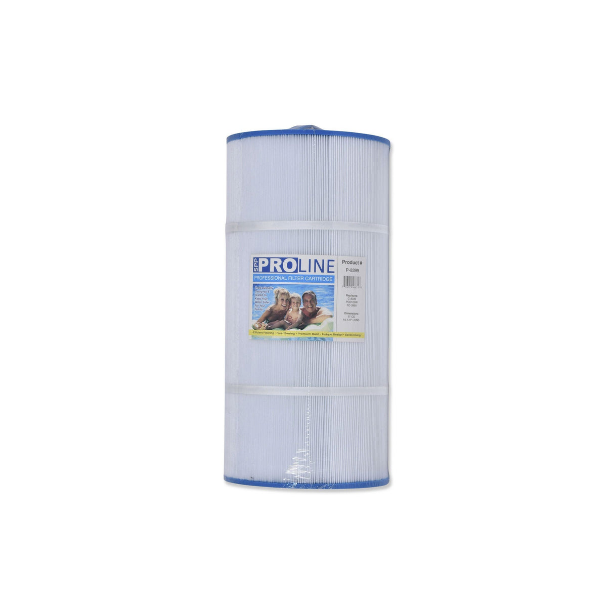 Filter Cartridge, Proline, Diameter: 8", Length: 16-1/2", Top: Handle, Bottom: 3-5/8" Open, 100 sq ft : P-8399