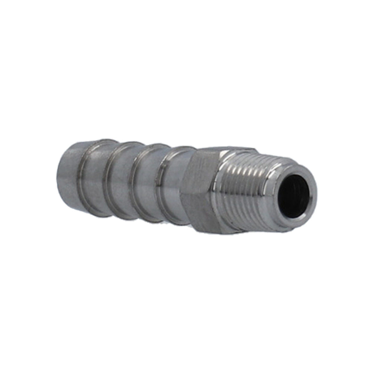 Fitting, Stainless Steel, Barbed Adapter, Sundance / Jacuzzi, 1/8"MPT x 3/8"Barb : 6540-034