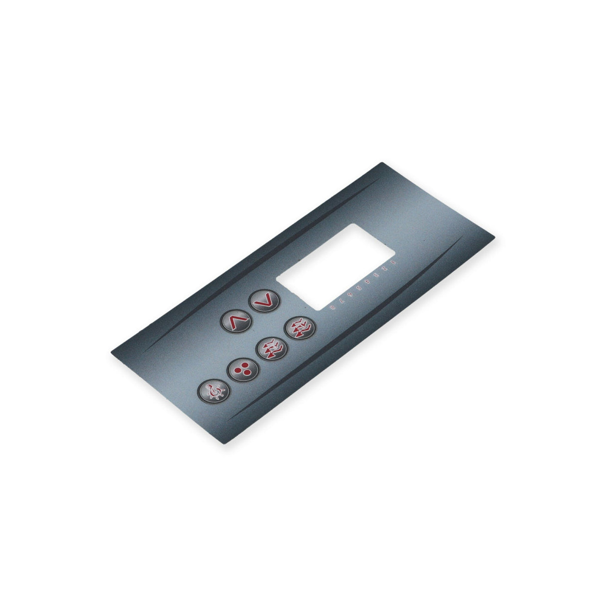 Overlay, Spaside, HydroQuip ECO-3, 6-Button, Pump1-Pump2-Blower/Aux, For 34-0197 : 80-0203