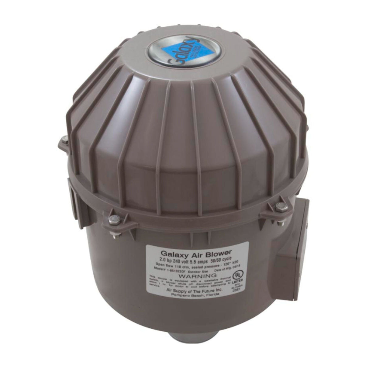 Blower, Outdoor, Air Supply Galaxy Supreme, 2.0HP, 230V, 6.0A, J-Box, Bottom outlet only : GAL2020