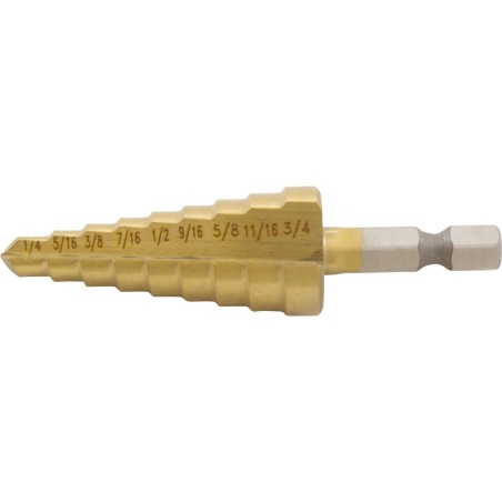 Tool, Step Drill Bit, 1/4" - 3/4" :