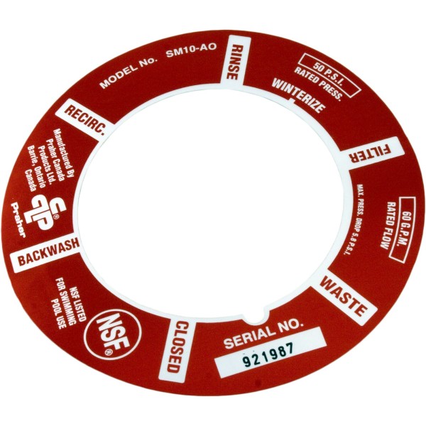 Decal, Praher ABS 1-1/2" Side Mount Valve : E-5-S1