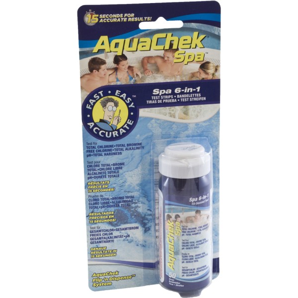 Test Strips, AquaChek Spa, 6-in-1 Test Strips (50 strips) : 552244