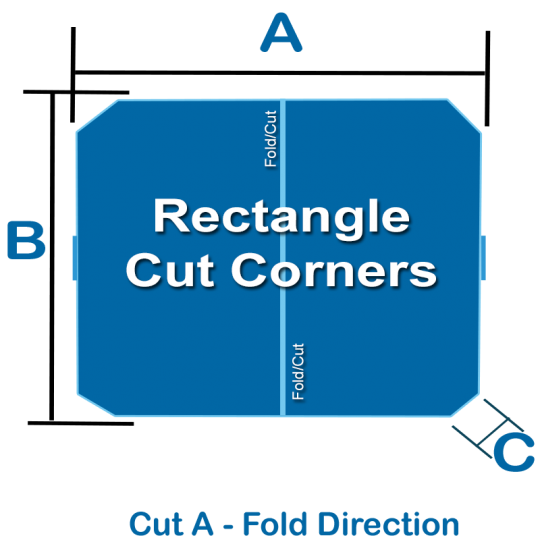 Hot Tub Covers - Rectangle with Cut Corners - Cut/Fold A