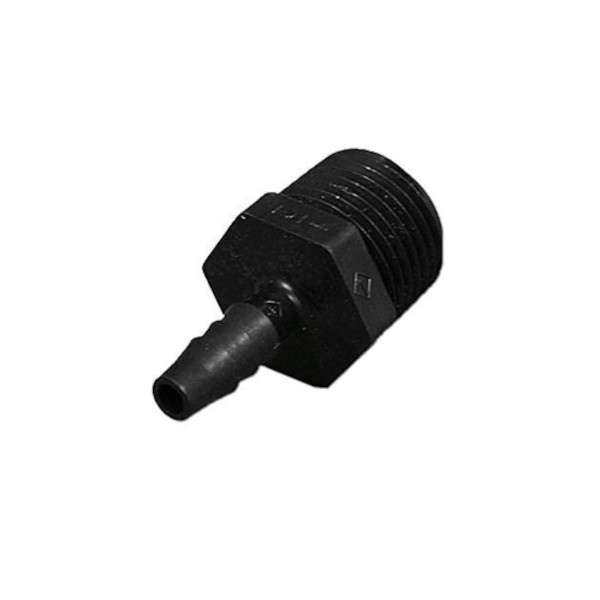 Fitting, PVC, Threaded Barb Adapter, 1/4"RB x 1/2"MPT : P4MCB-8