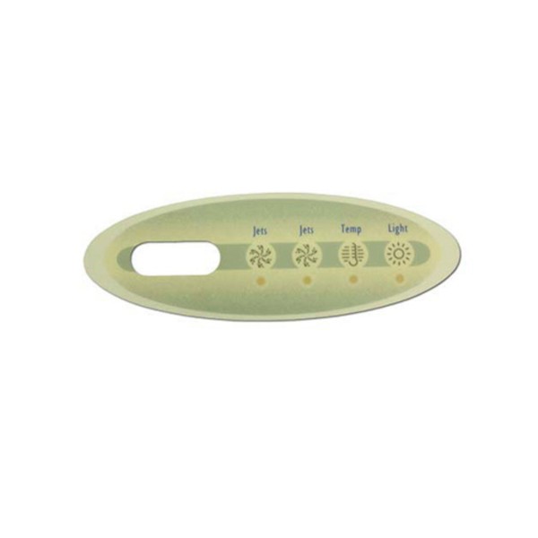 Overlay, Spaside, Balboa VL200, Mini Oval, 4-Button, Jets-Jets-Temp-Light : 11127