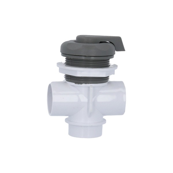 Diverter Valve, Waterway, 1" Vertical, 2-Port, 5-Scallop, Gray : 600-4217