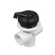 Diverter Valve, Waterway, 2-Port, 1"S, Vertical, Top Access, Notched, Black : 600-4341