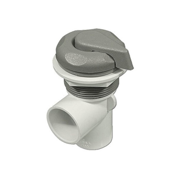 Diverter Valve, Waterway, 1-Port, 1"S, Vertical, Top Access, 5-Scalloped, Gray : 600-4227