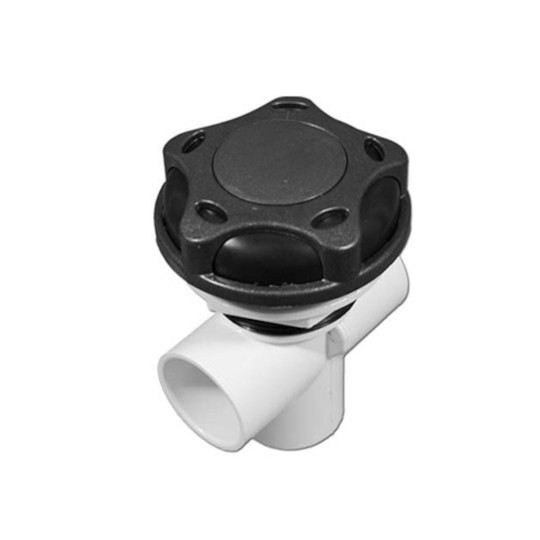 Diverter Valve, Waterway, 2-Port, 1" Vertical, Top Access, Revo, Silver-Gray/Black : 600-3339DSG