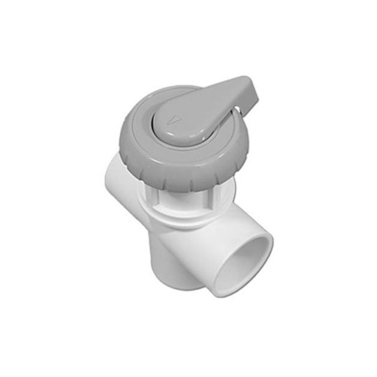 Diverter Valve, HydroAir, 3-Port, 1" HydroFlow, Vertical, Notched, Gray : 11-4020-GRY