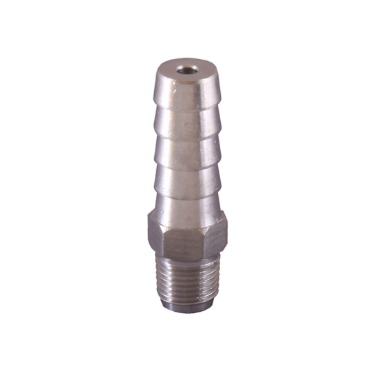 Fitting, Stainless Steel, Barbed Adapter, Sundance / Jacuzzi, 1/8"MPT x 3/8"Barb : 6540-034