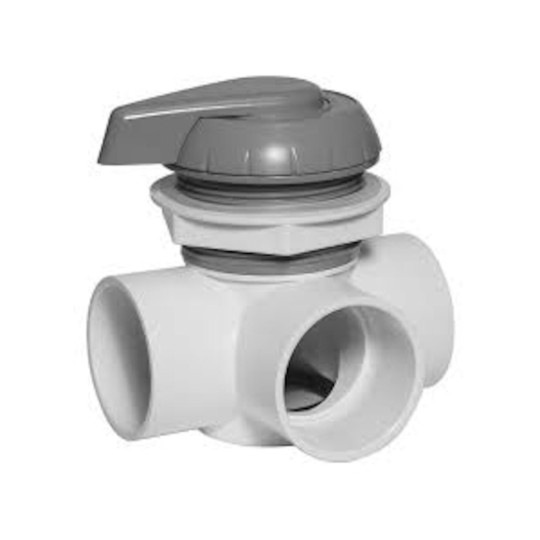 Diverter Valve, Waterway, 2" Top Access, Horizontal, Notched, Gray : 600-3017