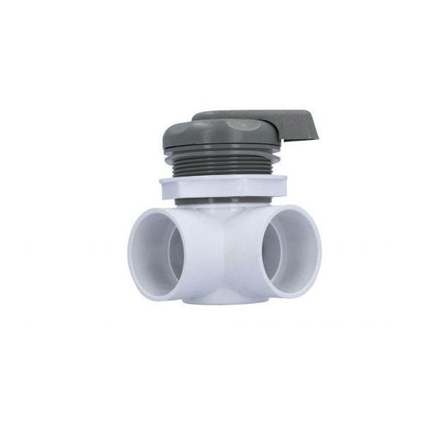 Diverter Valve, Waterway, 2-Port, 2" Horizontal, Top Access, 5-Scallop, Gray : 600-3027