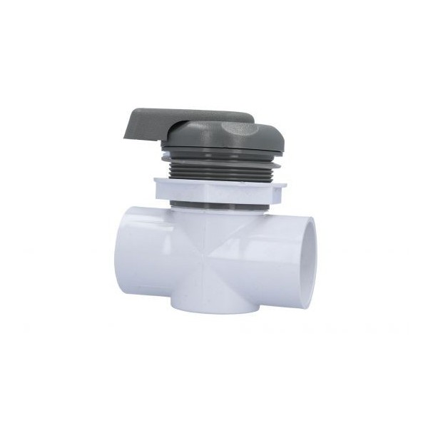 Diverter Valve, Waterway, 2-Port, 2" Horizontal, Top Access, 5-Scallop, Gray : 600-3027