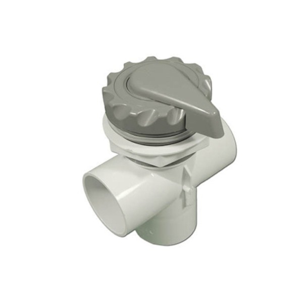 Diverter Valve, Waterway, 2-Port, 2" Vertical, Top Access, Scalloped, Gray : 600-3057