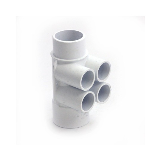 Manifold, PVC, Waterway, 1-1/2"S x 1-1/2"Spg x 4 3/4"S Ports : 672-4190