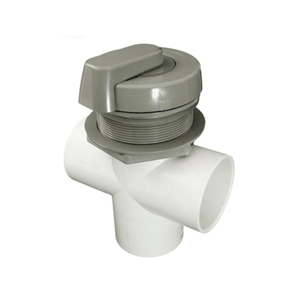 Diverter Valve, Waterway, 2-Port, 2" Vertical, Top Access, Smooth, Gray : 600-3087