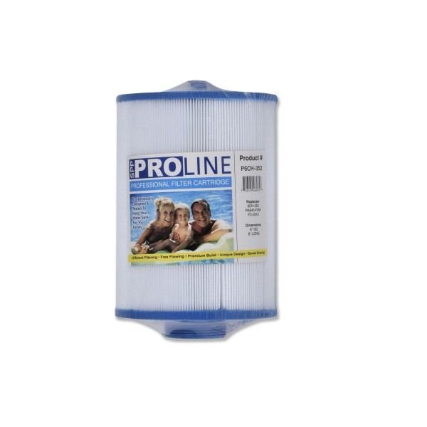 Filter Cartridge, Proline, Diameter: 6", Length: 8", Top: Handle, Bottom: 2" MPT, 35 sq ft : P6CH-352