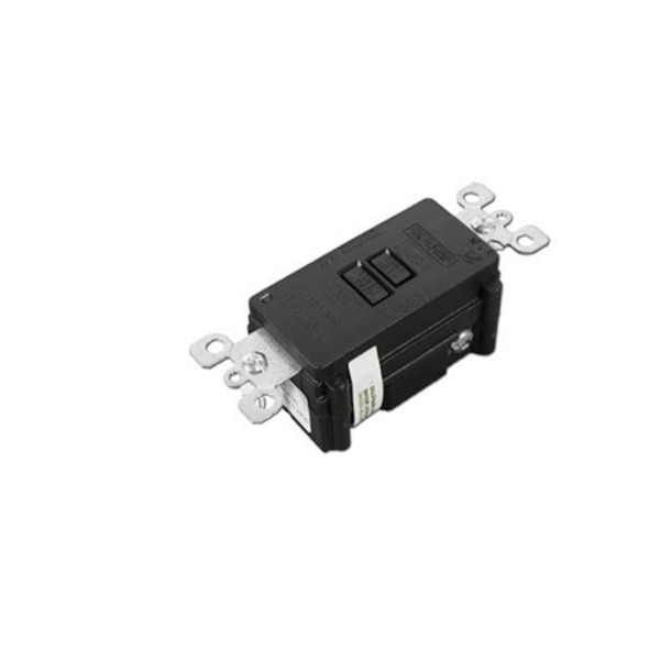 GFCI, Leviton, Dead Front, 115V, 20 Amp, 1.0HP Rated, Black : 6590-BLK