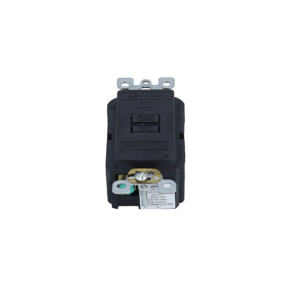 GFCI, Leviton, Dead Front, 115V, 20 Amp, 1.0HP Rated, Black : 6590-BLK