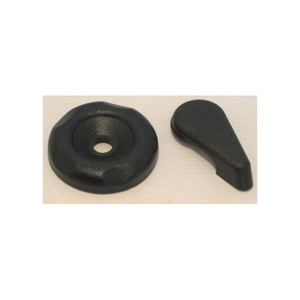 Knob, Diverter Valve, 2 In, Black, 5 Scallop With Tear Drop Handle : 14933