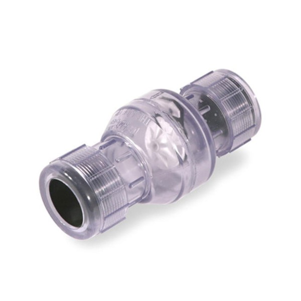 Check Valve, Flo-Control, Swing, 1-1/2" x 1-1/2" Compression Ends, Clear : 1500C15