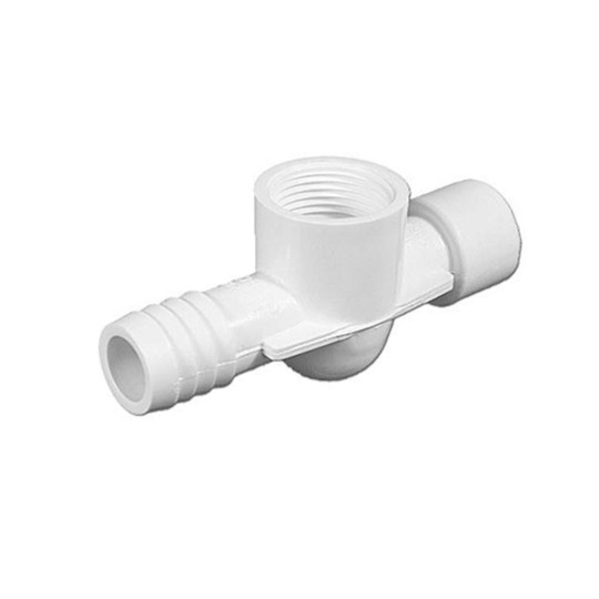 Fitting, PVC, Adapter Tee sensor 2"S x 3/4"B x 3/4"FPT, White : 413-1840