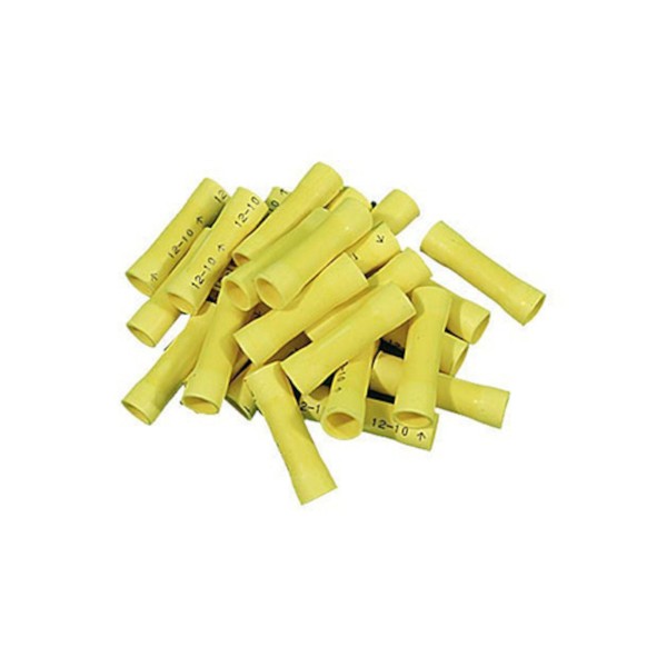 Wire Terminals, Butt Splice, 12-10 Gauge, Yellow, 25 Pack : 1250