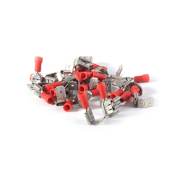 Wire Terminals, Size: .187, 22-16 Gauge, Red, 25 Pack : 1740