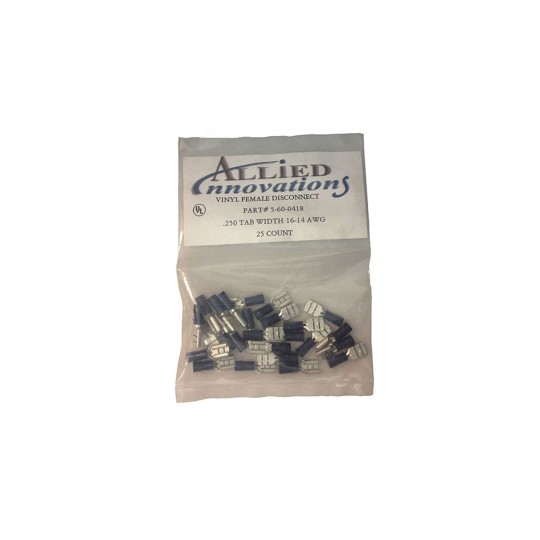 Wire Terminal, F/M Disconnect, No.16-14, .250, Blue, 25 Pack : FMV250B