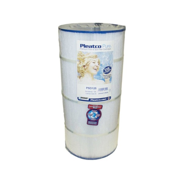 Filter Cartridge, Pleatco, Diameter: 8-1/2", Length: 18-1/4", Top: Castle, Bottom: 2-5/8" Open, 125 sq ft : PSD125