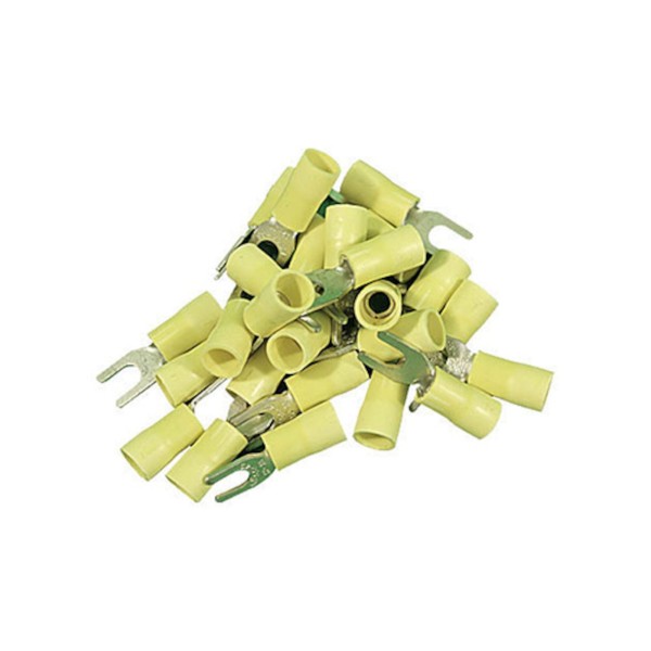 Wire Terminals, Stud No.8, 12-10 Gauge, Yellow, 25 Pack : 1224