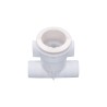 Body Assembly, Jet, Waterway Poly Jet, Tee Body, 1"S Water x 1"S Air, 2-5/8" Hole Size w/ Wall Fitting, White : 210-5830