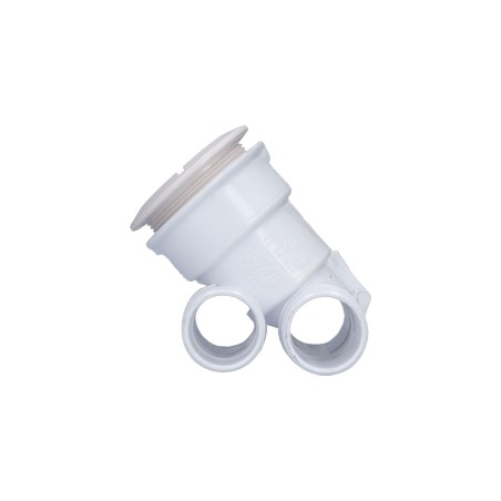 Body Assembly, Jet, Waterway Poly Jet, Tee Body, 1"S Water x 1"S Air, 2-5/8" Hole Size w/ Wall Fitting, White : 210-5830