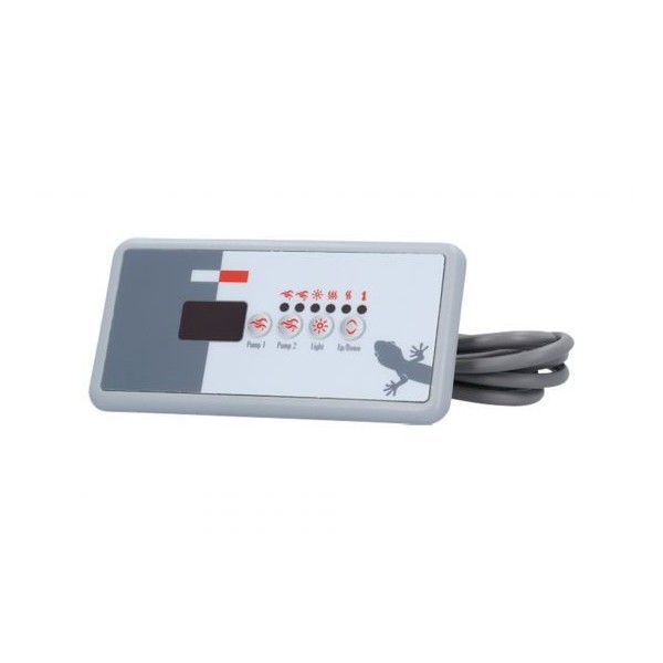 Spaside Control, Gecko TSC-18-GE1/GE2 Small Rectangle, 4-Button, LED, 1 or 2 Pump, 10' Cable : BDLTSC18PPD