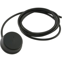 Air Button, Herga, Mushroom, 1/4"hs, 2-9/16"fd, w/Tubing, Blk : 6439-00