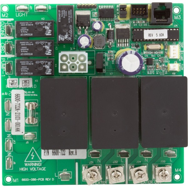 PCB, Sundance J200/Del Sol LED, LX-10, No Circ Pump : 6600-722